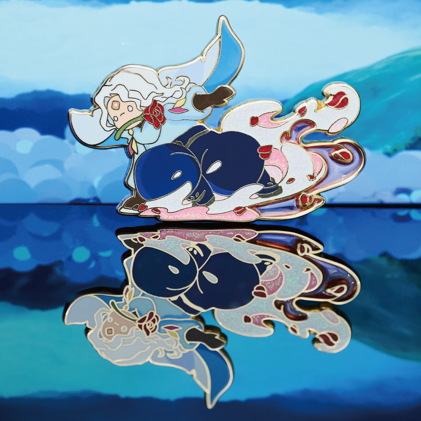 ピンバッジ バラの花びら