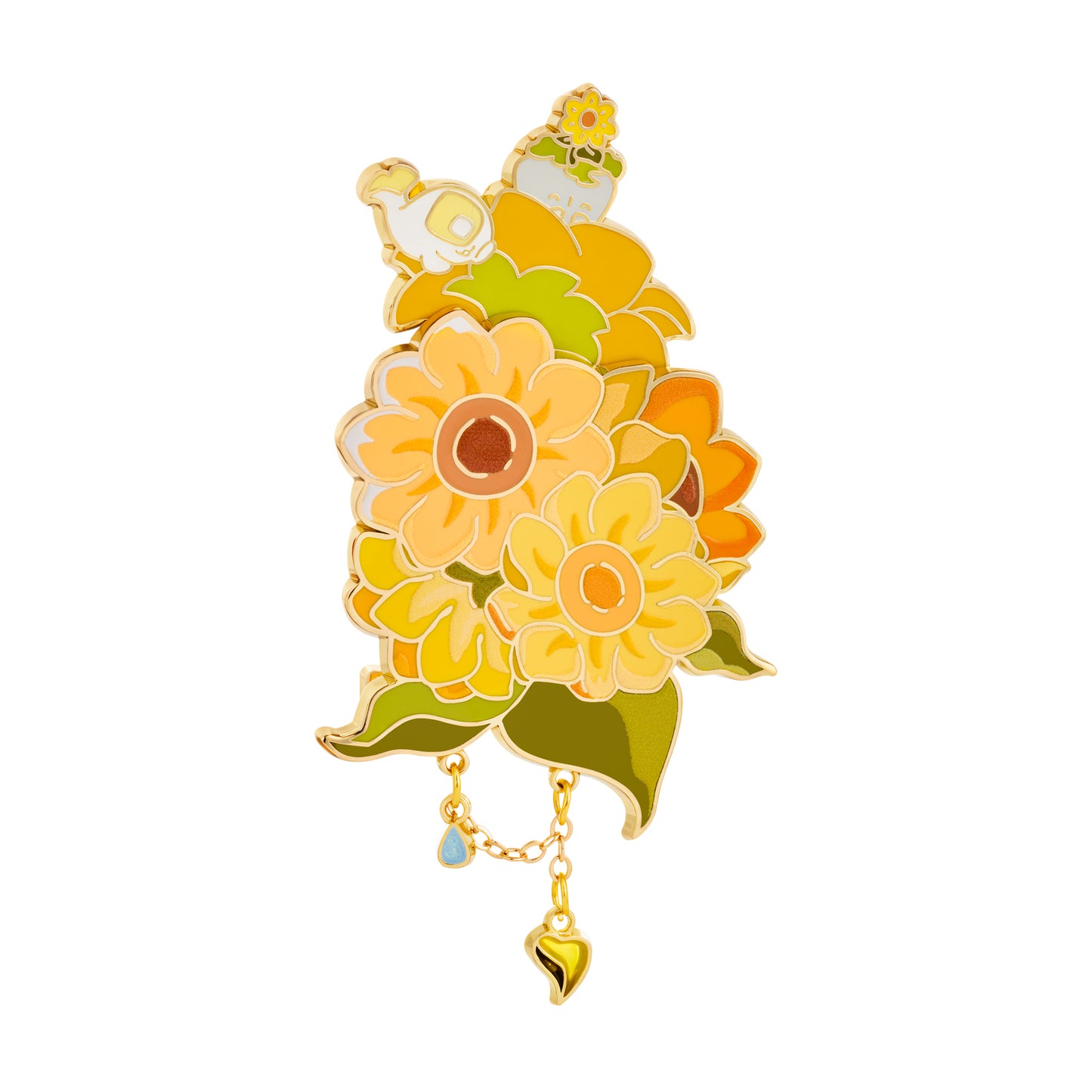 ピンバッジ  花笑むひまわり
