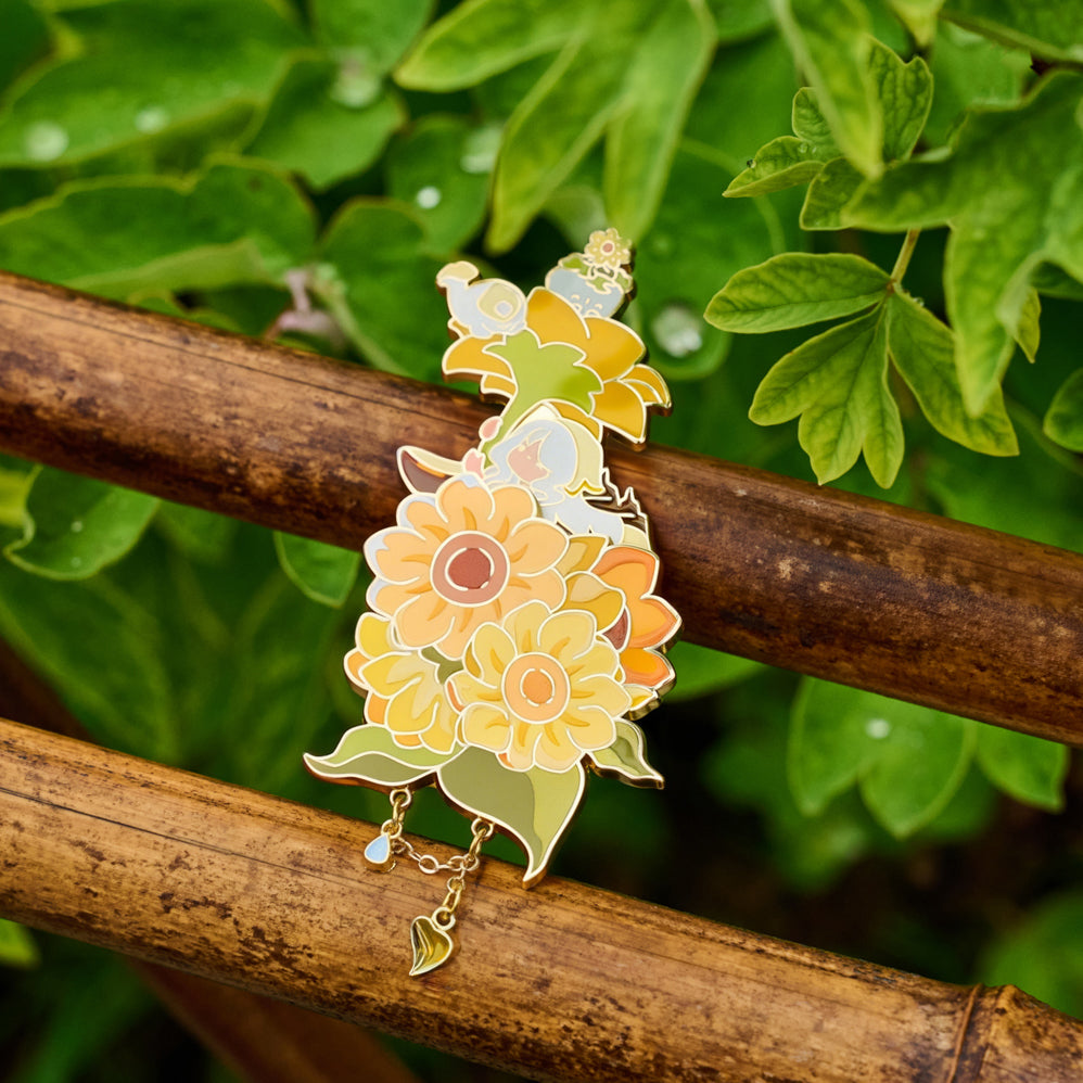 ピンバッジ  花笑むひまわり