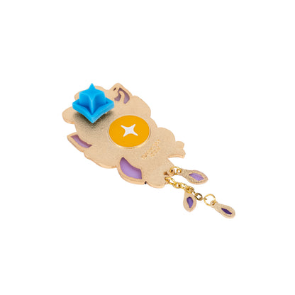 ピンバッジ 花笑むパープルのケープ