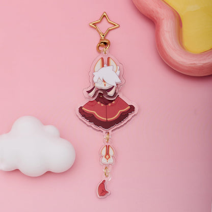 ゆらゆらアクリルキーホルダー - 来福の日々 兎マスク