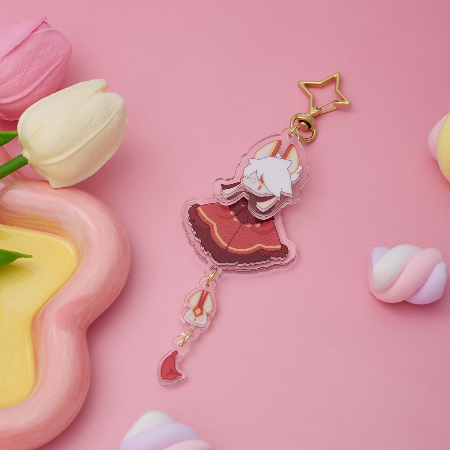 ゆらゆらアクリルキーホルダー - 来福の日々 兎マスク – thatskyshop JP