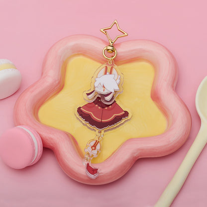 ゆらゆらアクリルキーホルダー - 来福の日々 兎マスク