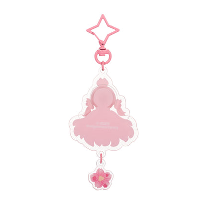 ゆらゆらアクリルキーホルダー - 花笑むピンク