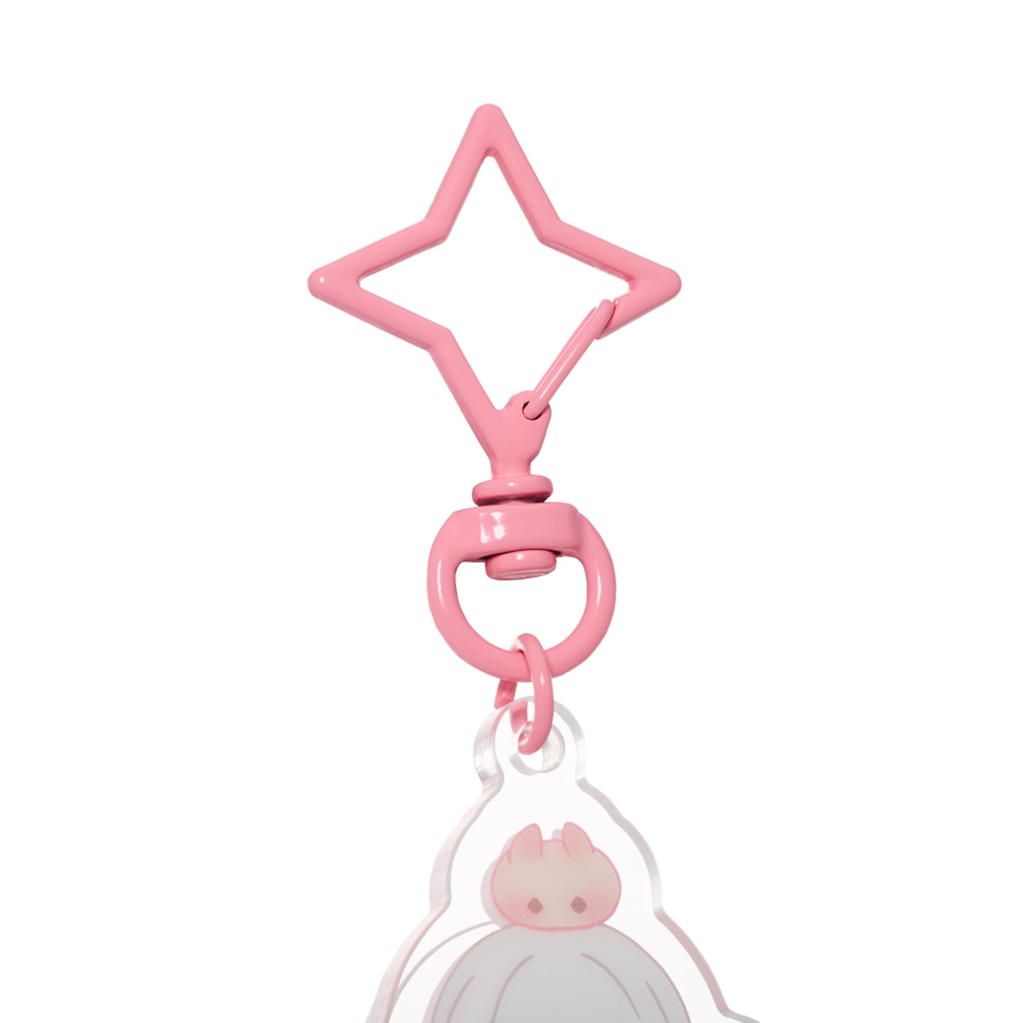 ゆらゆらアクリルキーホルダー - 花笑むピンク