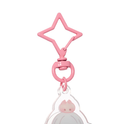 ゆらゆらアクリルキーホルダー - 花笑むピンク