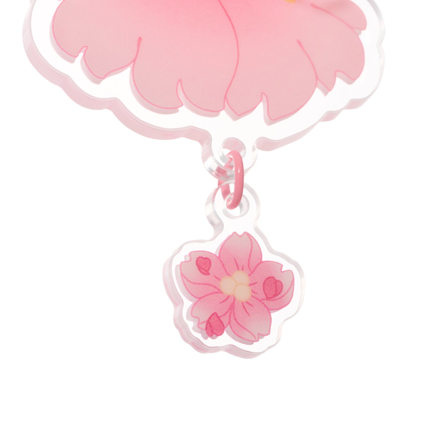 ゆらゆらアクリルキーホルダー - 花笑むピンク