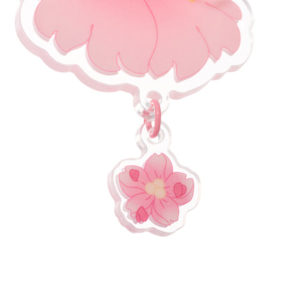 ゆらゆらアクリルキーホルダー - 花笑むピンク