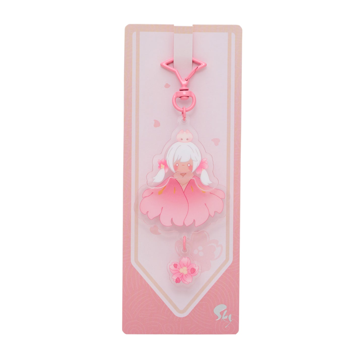 ゆらゆらアクリルキーホルダー - 花笑むピンク