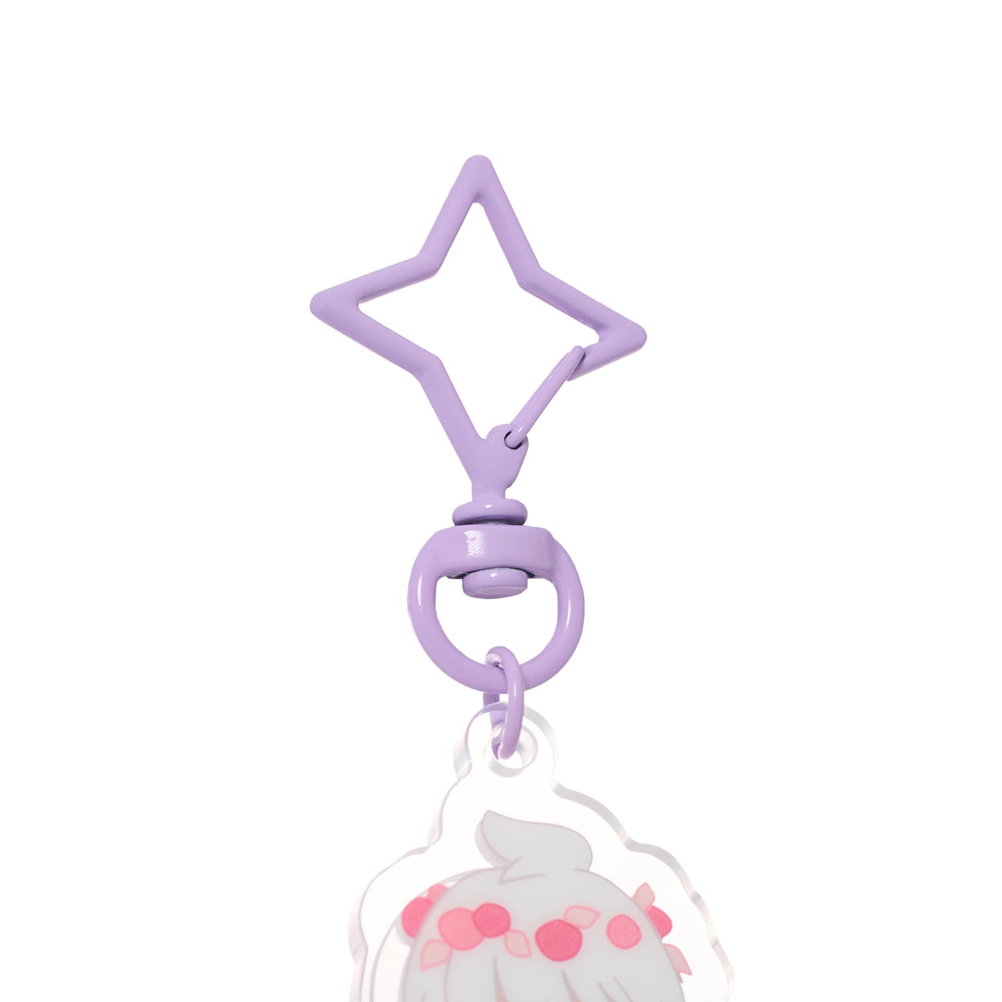 ゆらゆらアクリルキーホルダー - 花笑むパープル