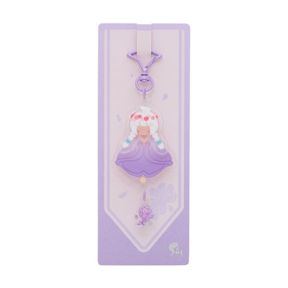 ゆらゆらアクリルキーホルダー - 花笑むパープル